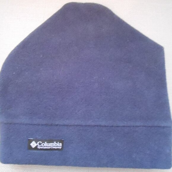 Columbia Sportswear Fleece Beanie Hat Cap L/XL Navy Blue Unisex - Picture 1 of 3